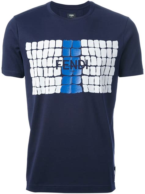 fendi fila t-shirt men's|fendi blue t shirts.